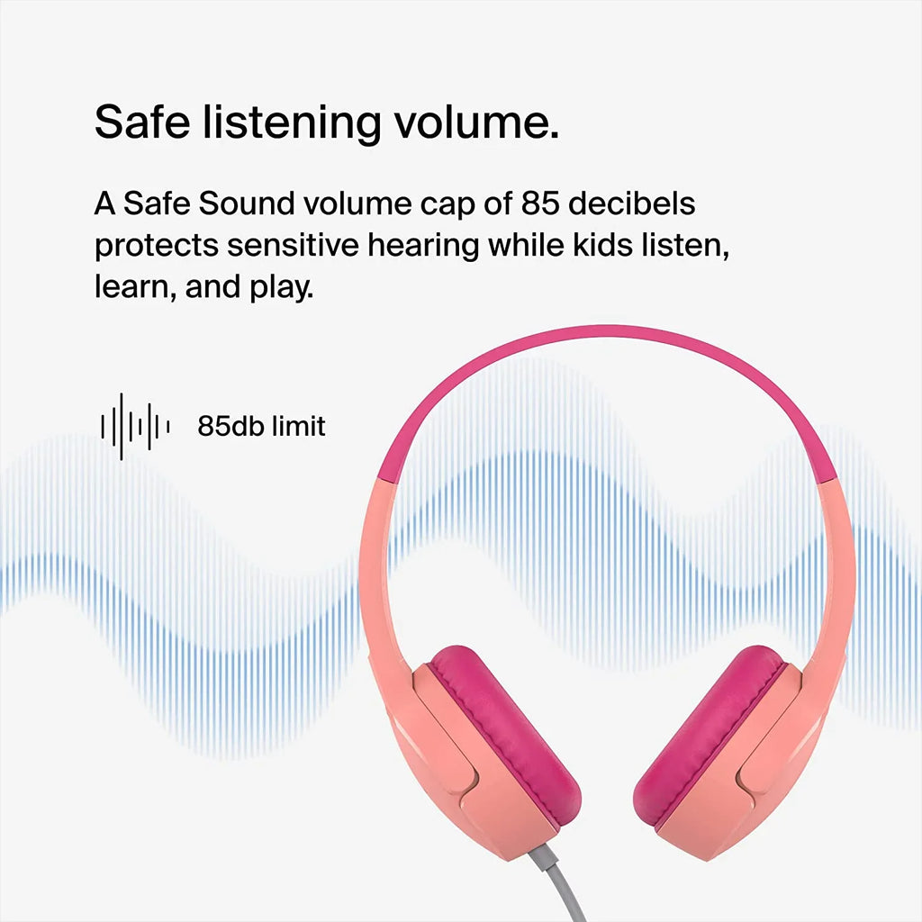 Belkin Sizeoundform Mini - Wired Headphones For Kids With Built-In rophone (3.55mm Audio Cable) - Kids On-Ear Wired