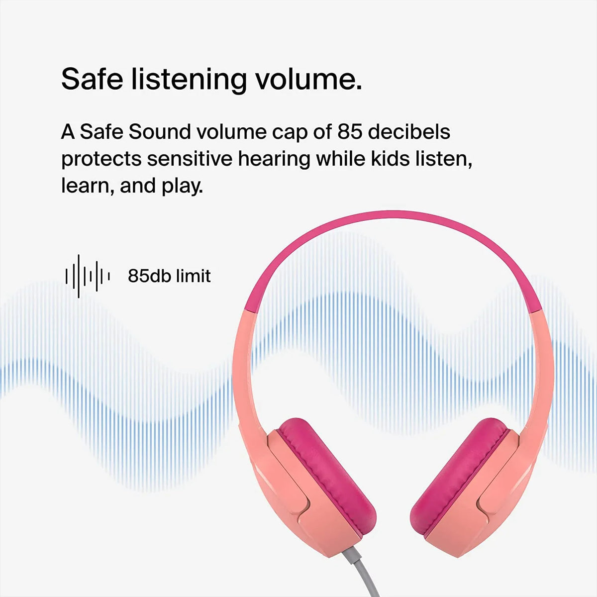 Belkin Sizeoundform Mini - Wired Headphones For Kids With Built-In rophone (3.55mm Audio Cable) - Kids On-Ear Wired
