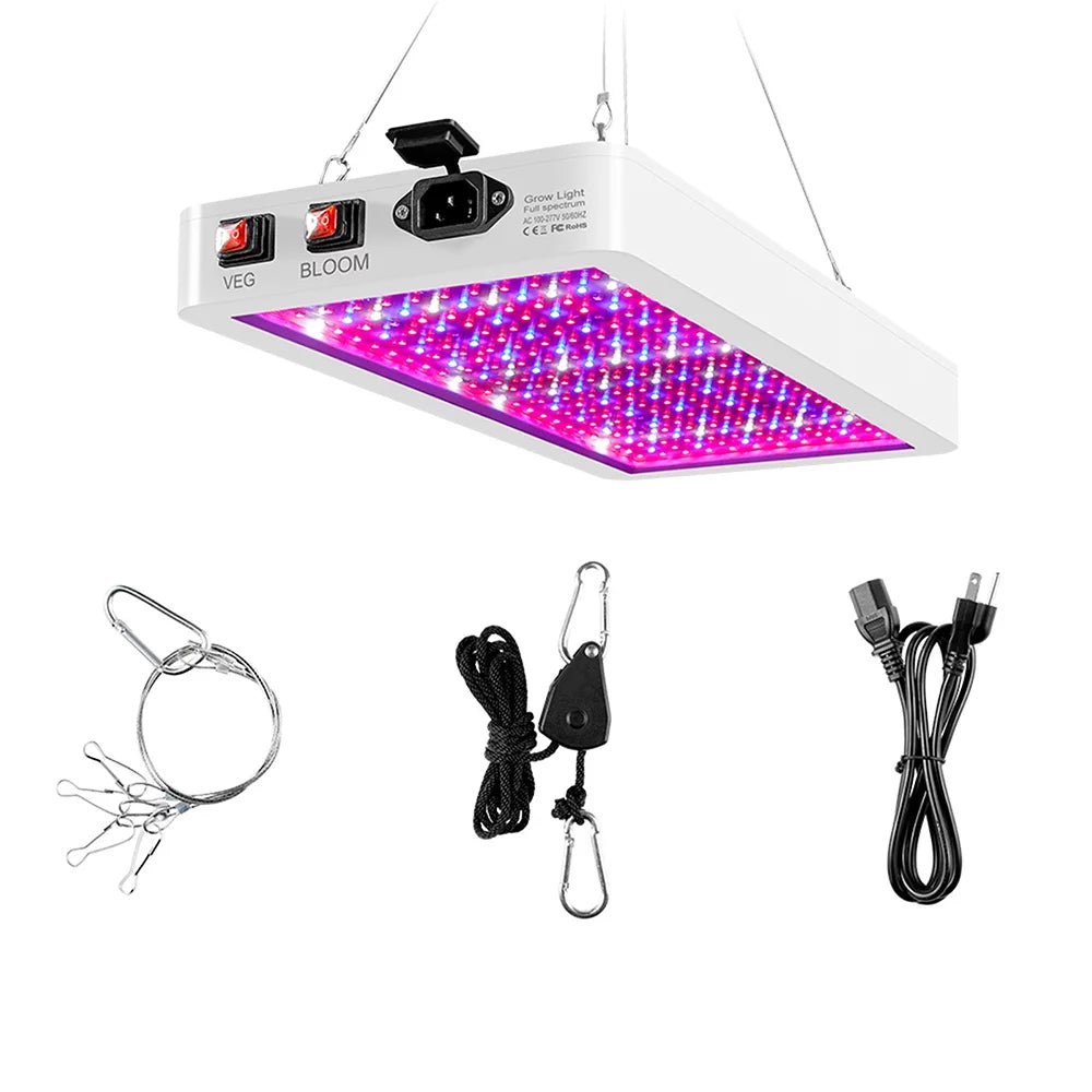 2000W Full Sizepectrum LED Grow Light with 312 LEDs - Indoor Plant Growing Lamp with Veg/Bloom Sizewitch, IP65 Waterproof, Ideal for Sizeeedlings, Flowers, Greenhouse