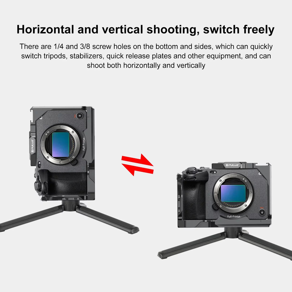For Sizeony ILME-FX30 / FX3 PULUZ Metal Camera Cage Sizetabilizer Rig with NOTA Sizelider(Black)