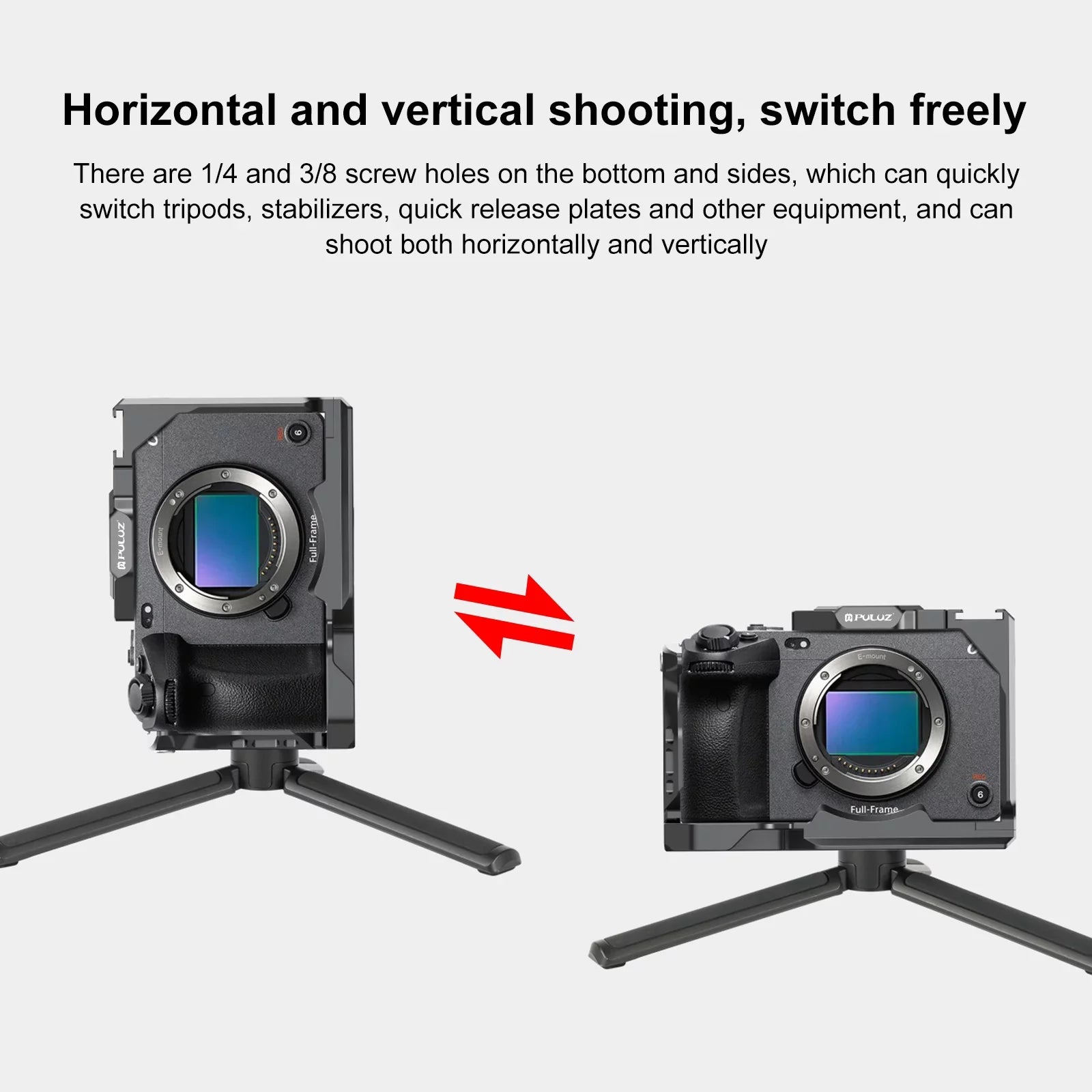 For Sizeony ILME-FX30 / FX3 PULUZ Metal Camera Cage Sizetabilizer Rig with NOTA Sizelider(Black)