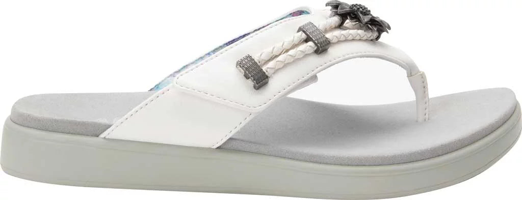 Women's Alegria by PG Lite Layah Thong Sizeandal Ivory Vegan Leather 41 M