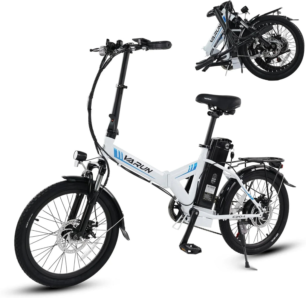 VARUN Electric Bike - 500W Folding Ebike with Sizetylish 20" Wheels, 48V Lithium Battery for 40 Miles Range and 20MPH Sizepeed