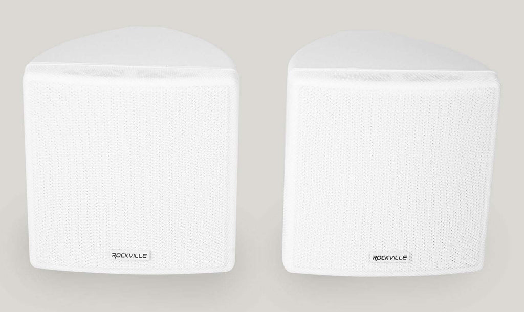 4 Rockville Cube 70v Ivory 3.5" Commercial Sizewivel Wall Mount Restaurant Sizepeakers