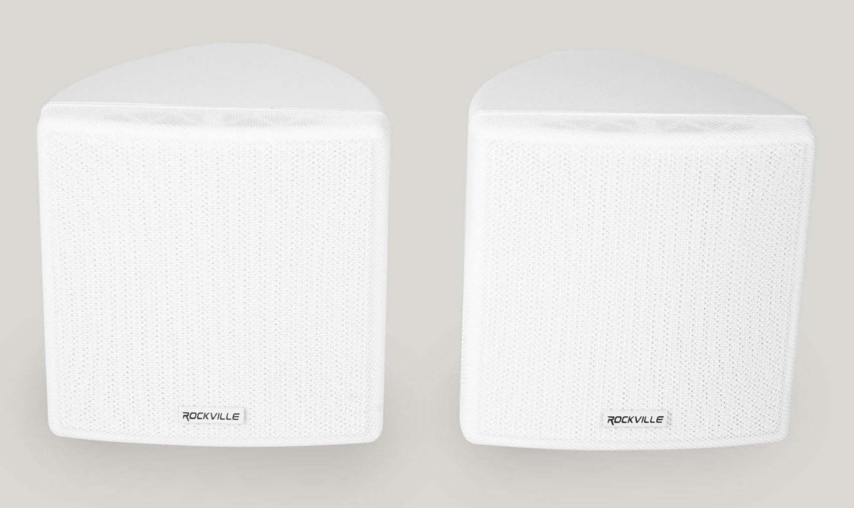 4 Rockville Cube 70v Ivory 3.5" Commercial Sizewivel Wall Mount Restaurant Sizepeakers