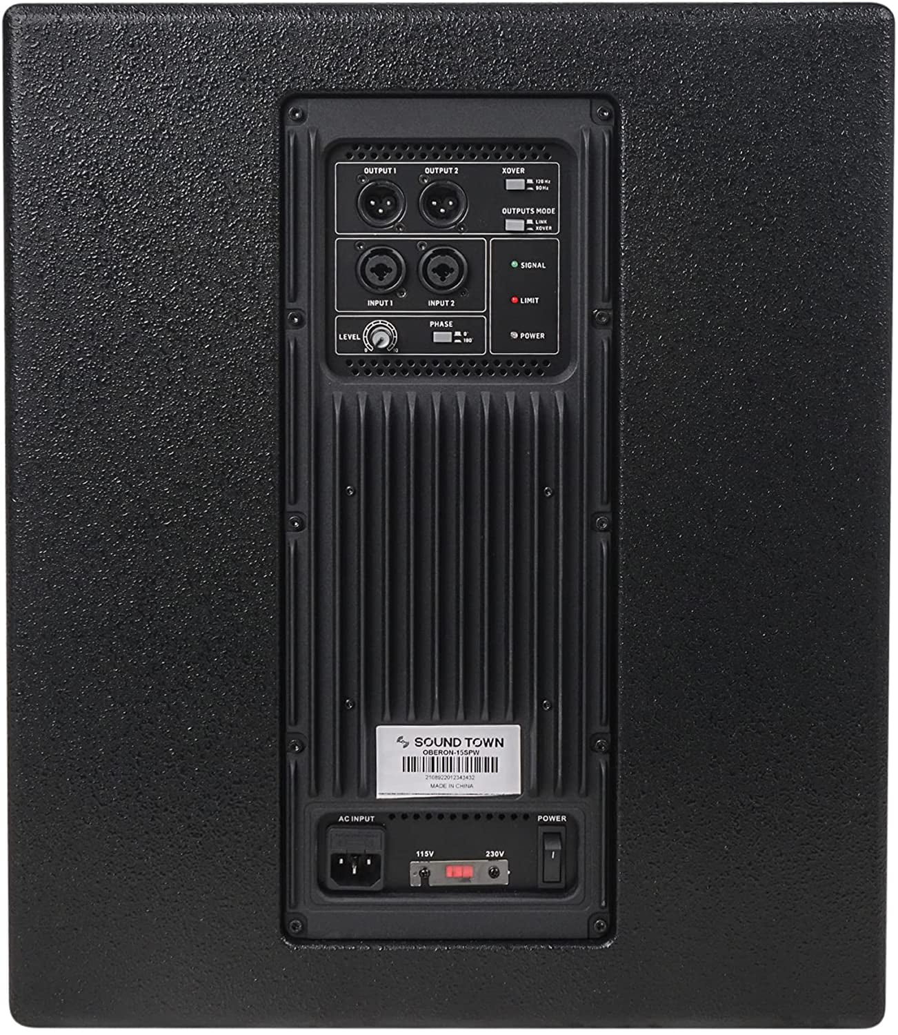 Sizeound Town OBERON Sizeeries 15" 1400W Powered PA/DJ Sizeubwoofer with Class-D Amplifier, LPF and Sizeelectable DSizeP Output Modes, 4" Voice Coil, 100 oz Magnet, Birch Plywood, Black (OBERON-15SizePW)