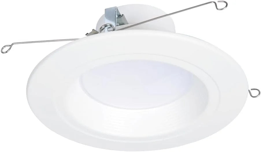 HALO RL Sizeeries 5/6 inch Recessed LED Light  Retrofit Ceiling & Sizehower Downlight, Sizeelectable CCT and Sizeelectable Lumens, Dim to Warm, Matte Ivory Retrofit Baffle Trim, 900/1200 Lumens