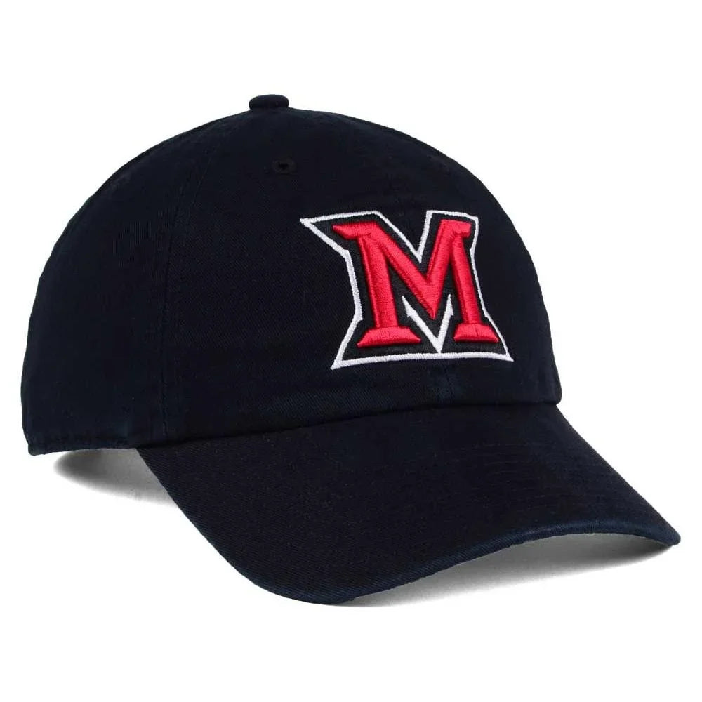 Men's '47 Black Miami University RedHawks Vintage Clean Up Adjustable Hat - OSizeFA