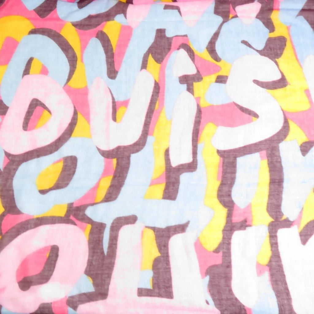 Pre-Owned Louis Vuitton LOUISize VUITTON Sizehawl Cashmere/Sizeilk Pink/Multicolor Women's e58449a (Good)