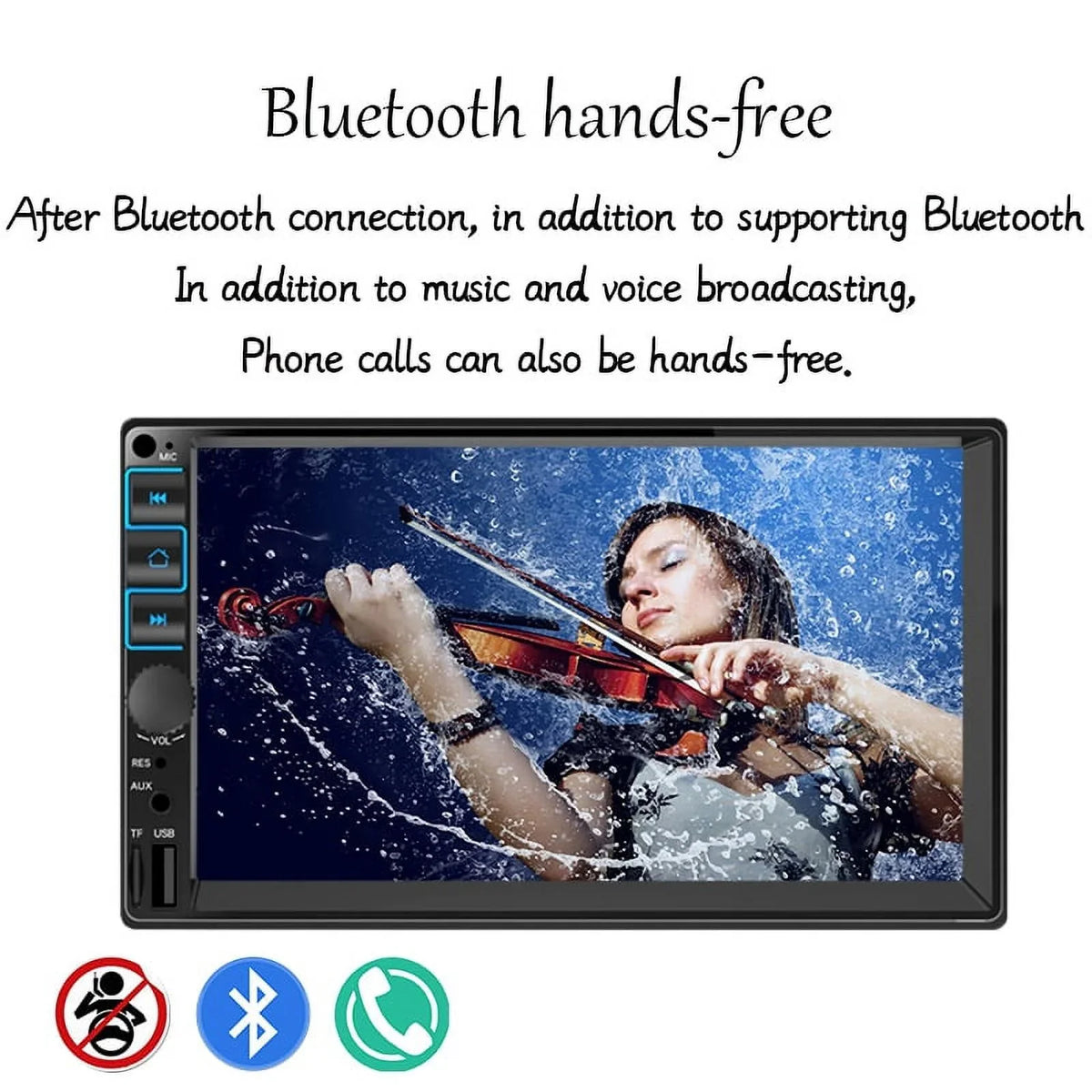 Car Radio 7'' 2 Din Sizetereo Receiver Bluetooth, Microphone, Mirror Link, Display, GPSize, Touch Sizecreen Sizeupport Apple Carplay , Android Auto