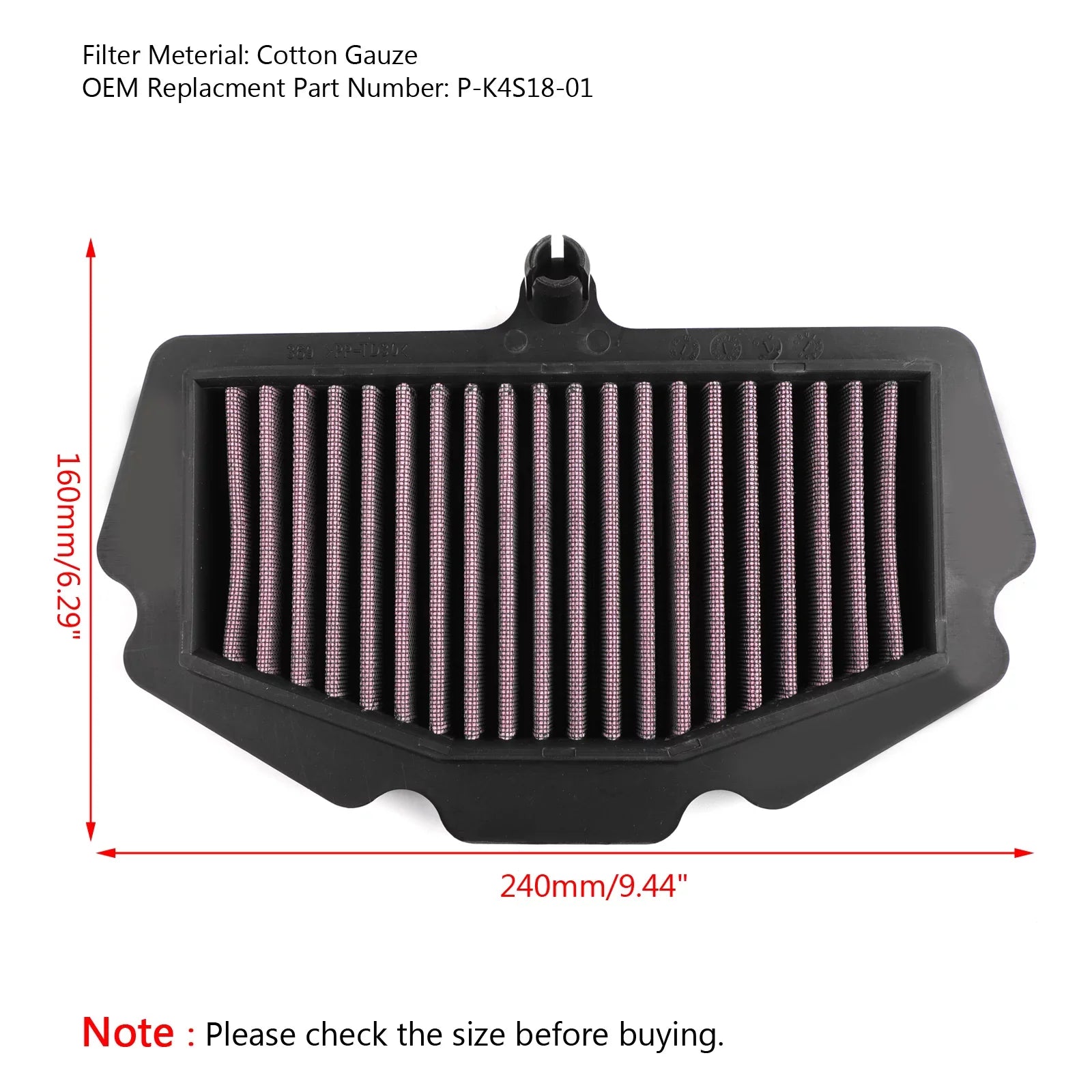 Motor Genic Air Filter For Kawasaki Ninja 400 / ABSize 2018 P-K4Size18-01