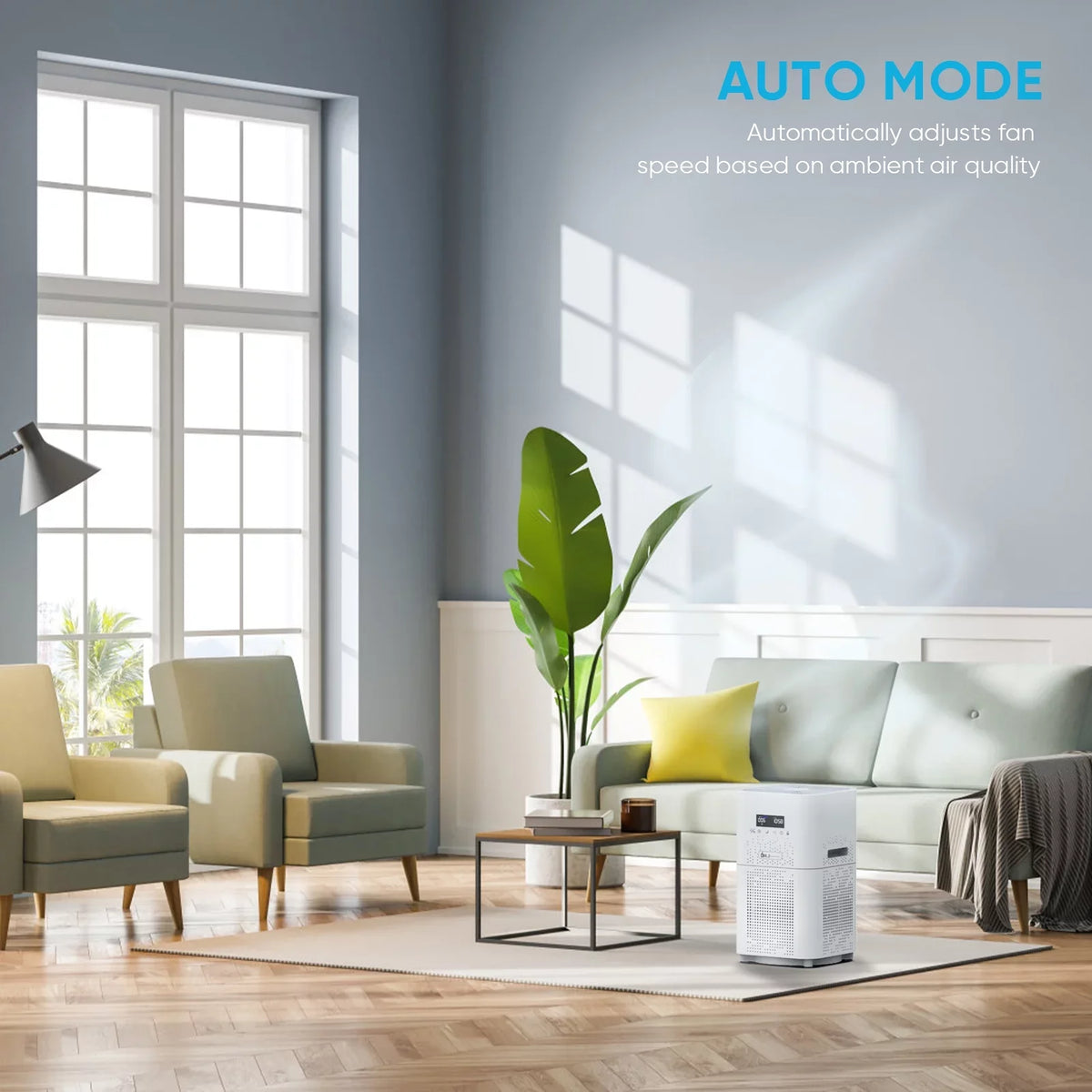 WiFi Air Purifier for Large Rooms, 1800 sq. ft H13 True HEPA Filter with Remote Control for Allergies Pets Sizemoke Dust