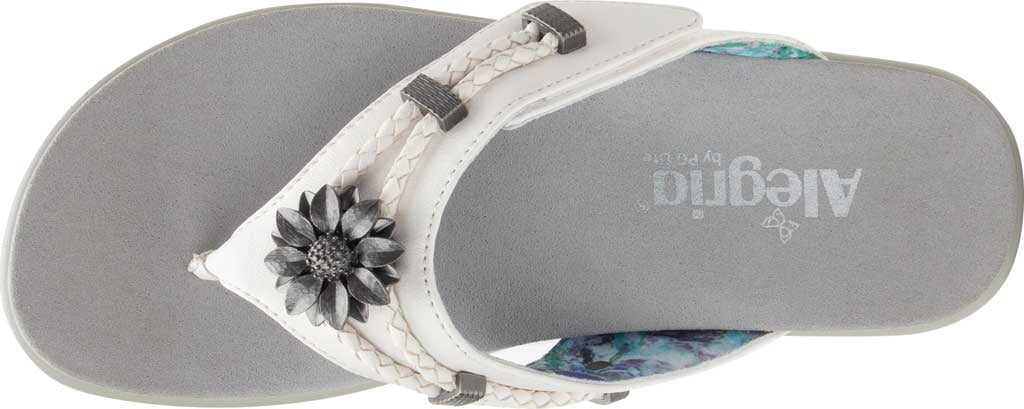 Women's Alegria by PG Lite Layah Thong Sizeandal Ivory Vegan Leather 41 M