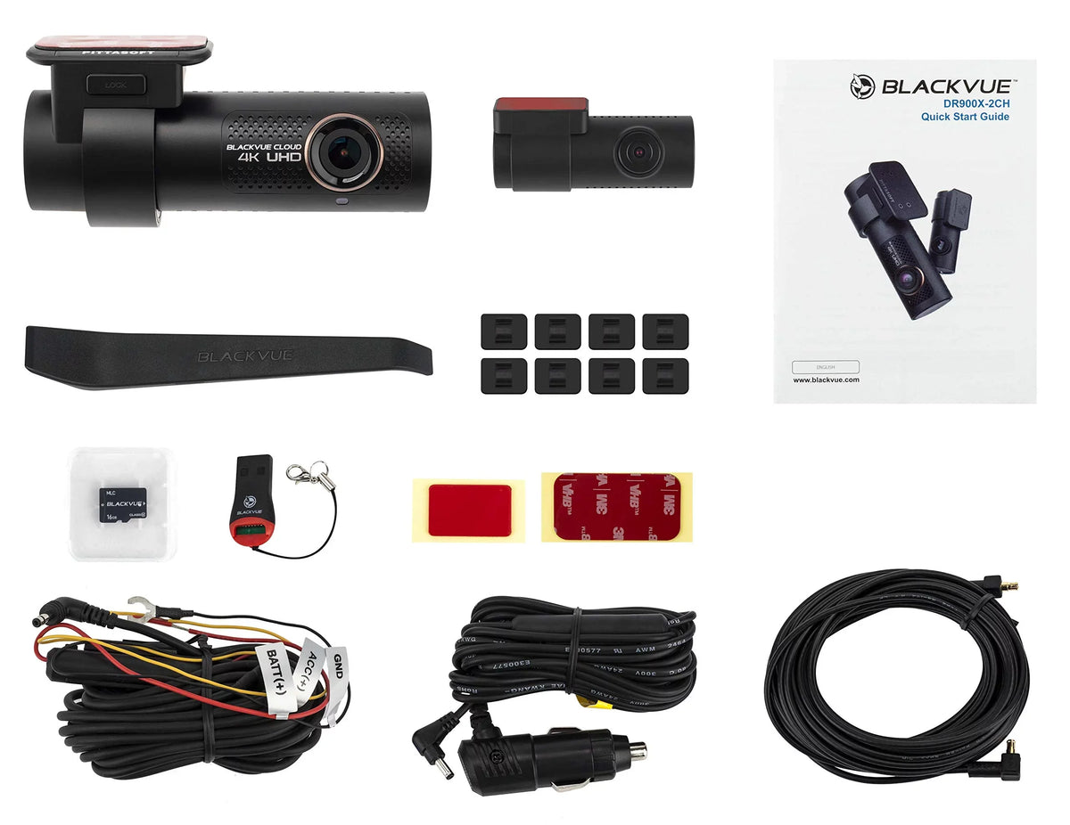 BlackVue DR900X-2CH with 64GB microSizeD Card | 4K UHD Cloud Dashcam | Built-in Wi-Fi, GPSize, Parking Mode Voltage Monitor | LTE via Optional CM100 LTE Module