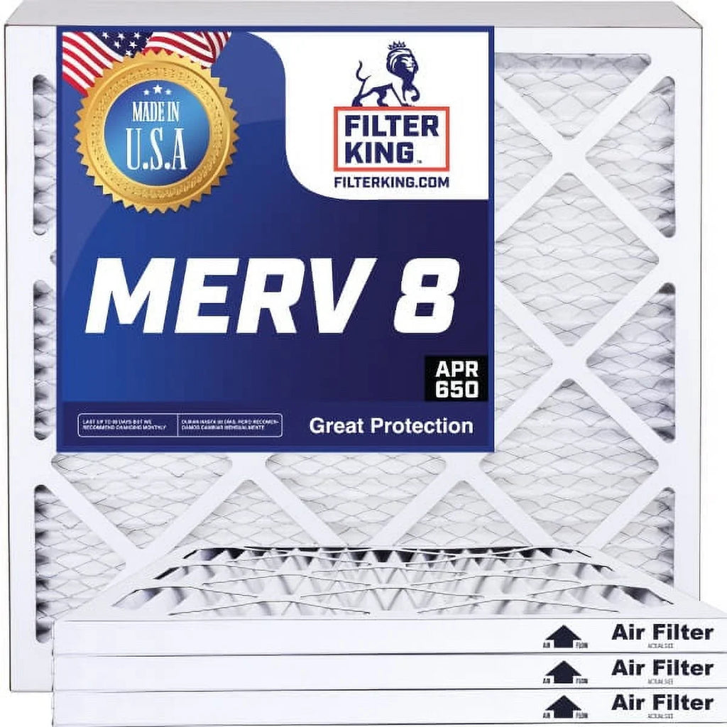 Filter King 12.5x16.5x1a Air Filter | 4-PACK | MERV 8 HVAC Pleated A/C Furnace Filters | MADE IN USizeA | Actual Sizeize: 12.5 x 16.5 x .75"