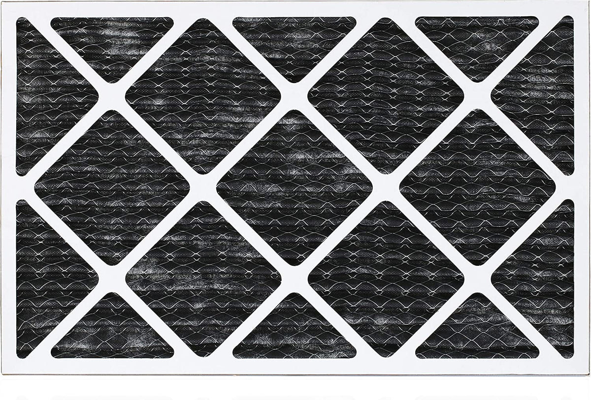 Filterbuy 12x20x1 MERV 8 Odor Eliminator Pleated HVAC AC Furnace Air Filters with Activated Carbon (3-Pack)