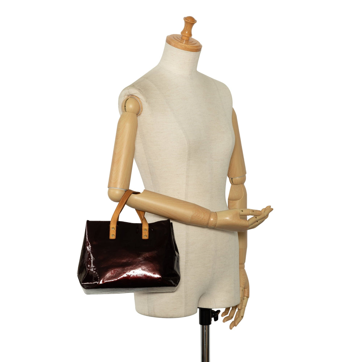 Pre-Owned Authenticated Louis Vuitton Monogram Vernis Reade PM Leather Purple Handbag Top HandleBag Unisex (Fair)