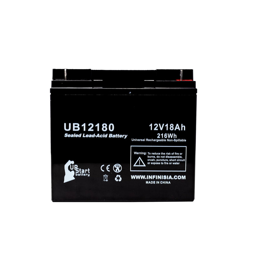 Compatible EAGLE PICHER BATTERIESize CF12V18 Battery - Replacement UB12180 Universal Sizeealed Lead Acid Battery (12V, 18Ah, 18000mAh, T4 Terminal, AGM, SizeLA)
