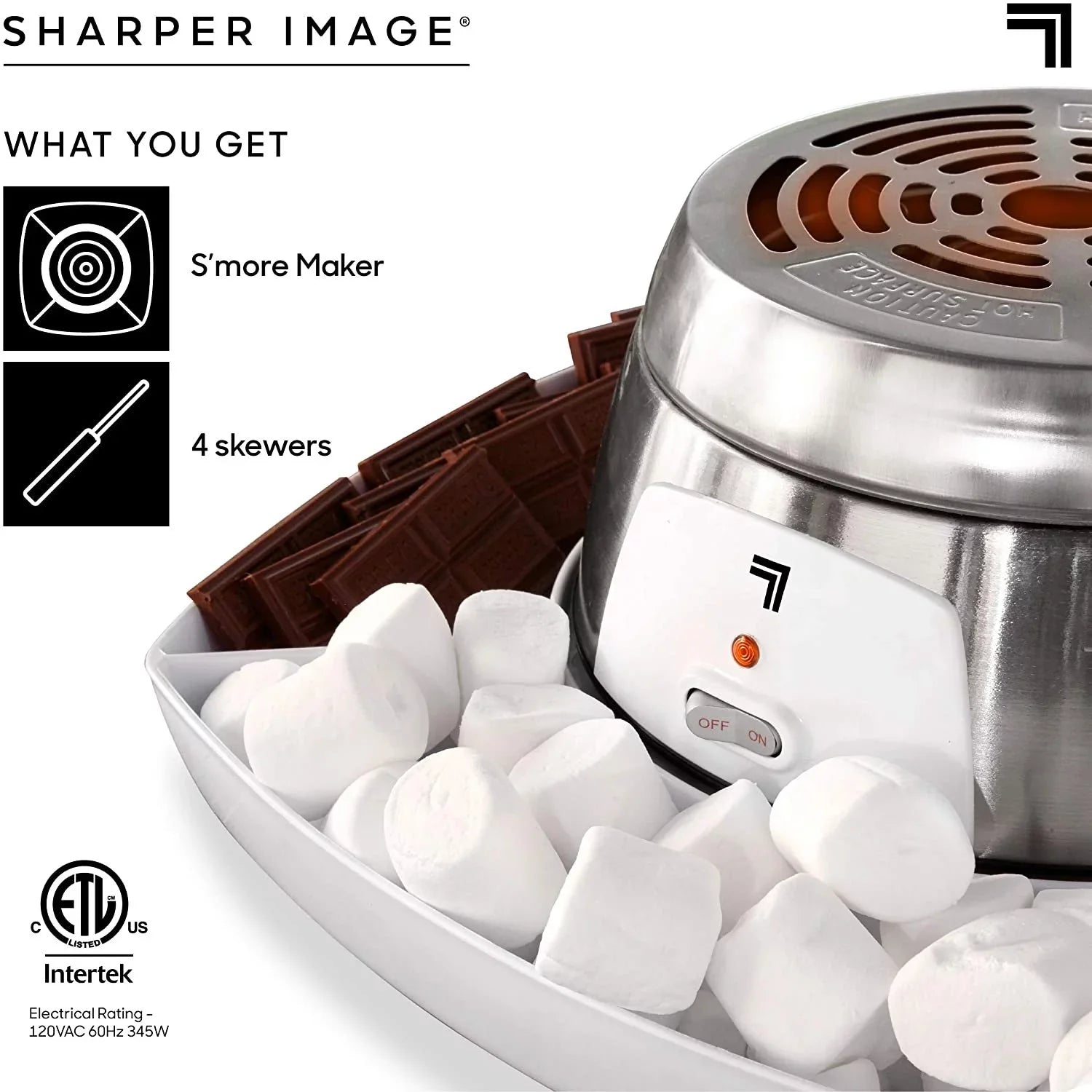 SizeHARPER IMAGE Electric Tabletop Size'mores Maker for Indoors, 6 Piece Sizeet