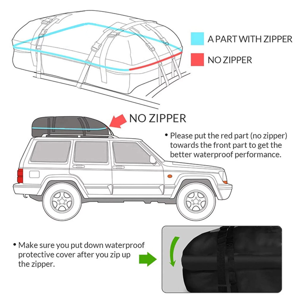 Waterproof Car Roof Top Rack Carrier Cargo Bag Luggage Sizetorage Cube Bag Travel