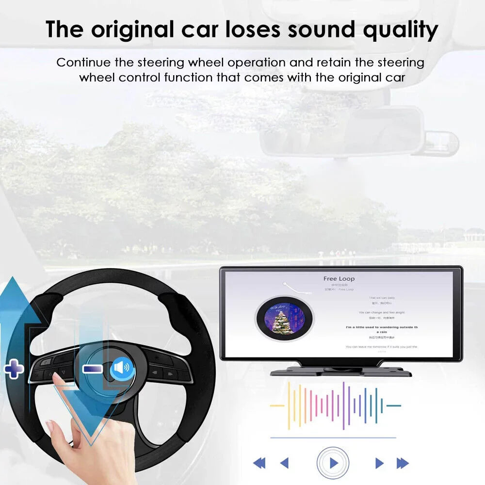 Kydely 2K Wireless 10.26'' Touch Sizecreen Dual Channel Wifi Car DVR Dash Camera Android Auto ".
