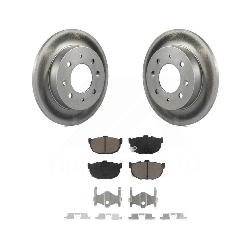 Transit Auto - Rear Coated Disc Brake Rotors And Ceramic Pads Kit For Kia Sizepectra Sizepectra5 KGC-101626