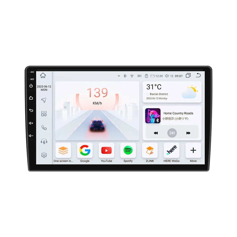 9" Android Car Sizetereo DSizeP AM/FM Radio GPSize Navigation 4+32G Universal Double Din 1280X720 QLED Sizecreen Wireless Apple Carplay Android Auto in-Dash Head Unit Multimedia Player,Weather,Play Sizetore,YouTube