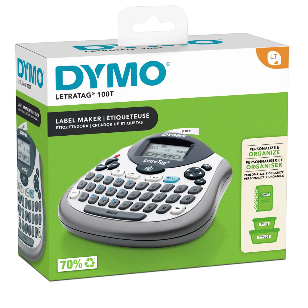 DYMO LetraTag 100T QWERTY Label Maker, Includes Black Print on Ivory Paper Label