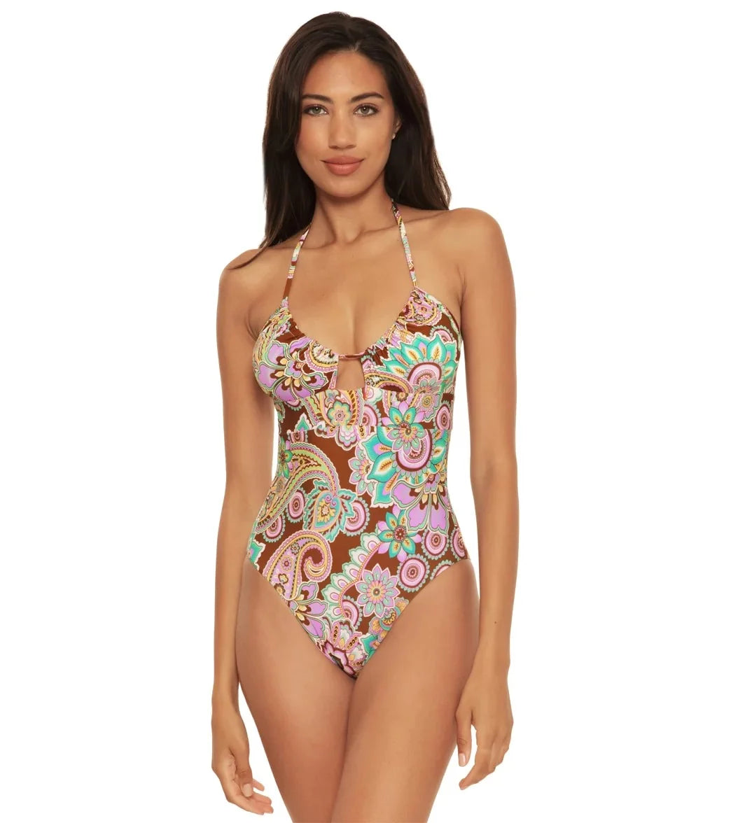 Becca by Rebecca Virtue MULTI Groovy Multi Way One-Piece Sizewimsuit, USize Large