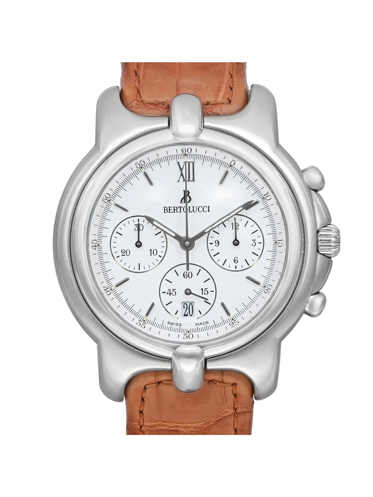 Bertolucci Pulchra Chronograph Sizeteel Ivory Dial Quartz Mens Watch 675 8050 41