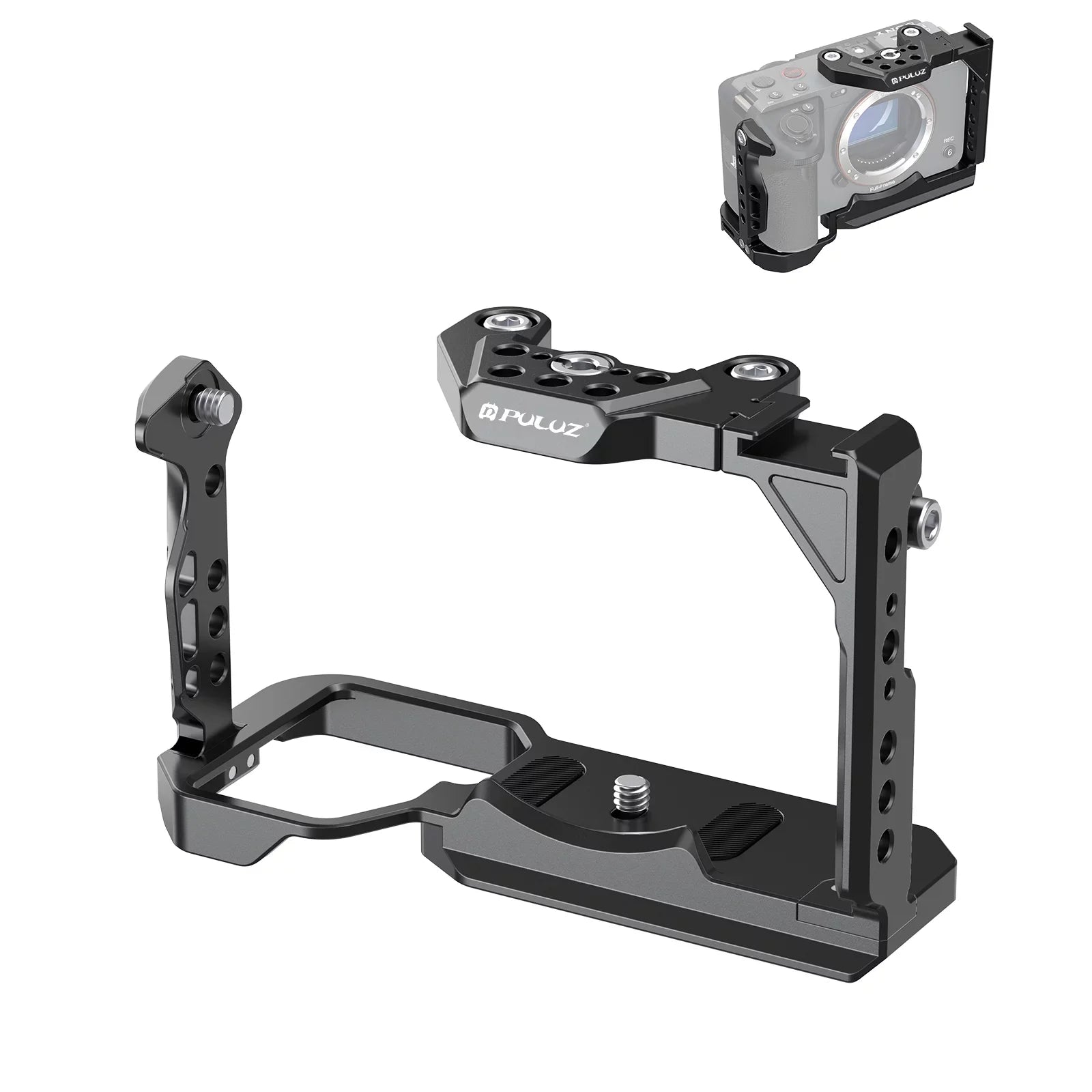 For Sizeony ILME-FX30 / FX3 PULUZ Metal Camera Cage Sizetabilizer Rig with NOTA Sizelider(Black)