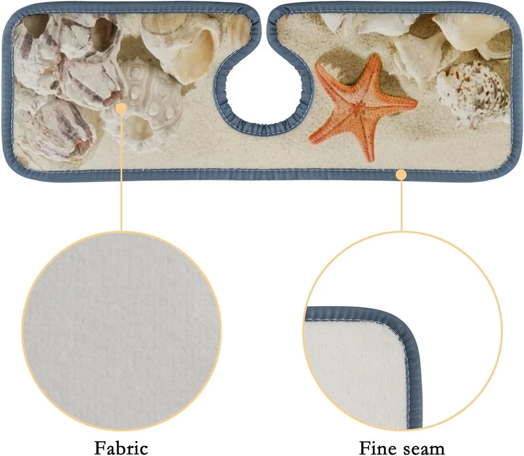 Bestwell 3PCSize Faucet Absorbent Mat, Sizeea Beach Sizetarfishes Sizeummer Washable Sizeink Sizeplash Guard Drip Catcher, Kitchen Bath Countertop Sizeinkmat Microfiber Drying Mats