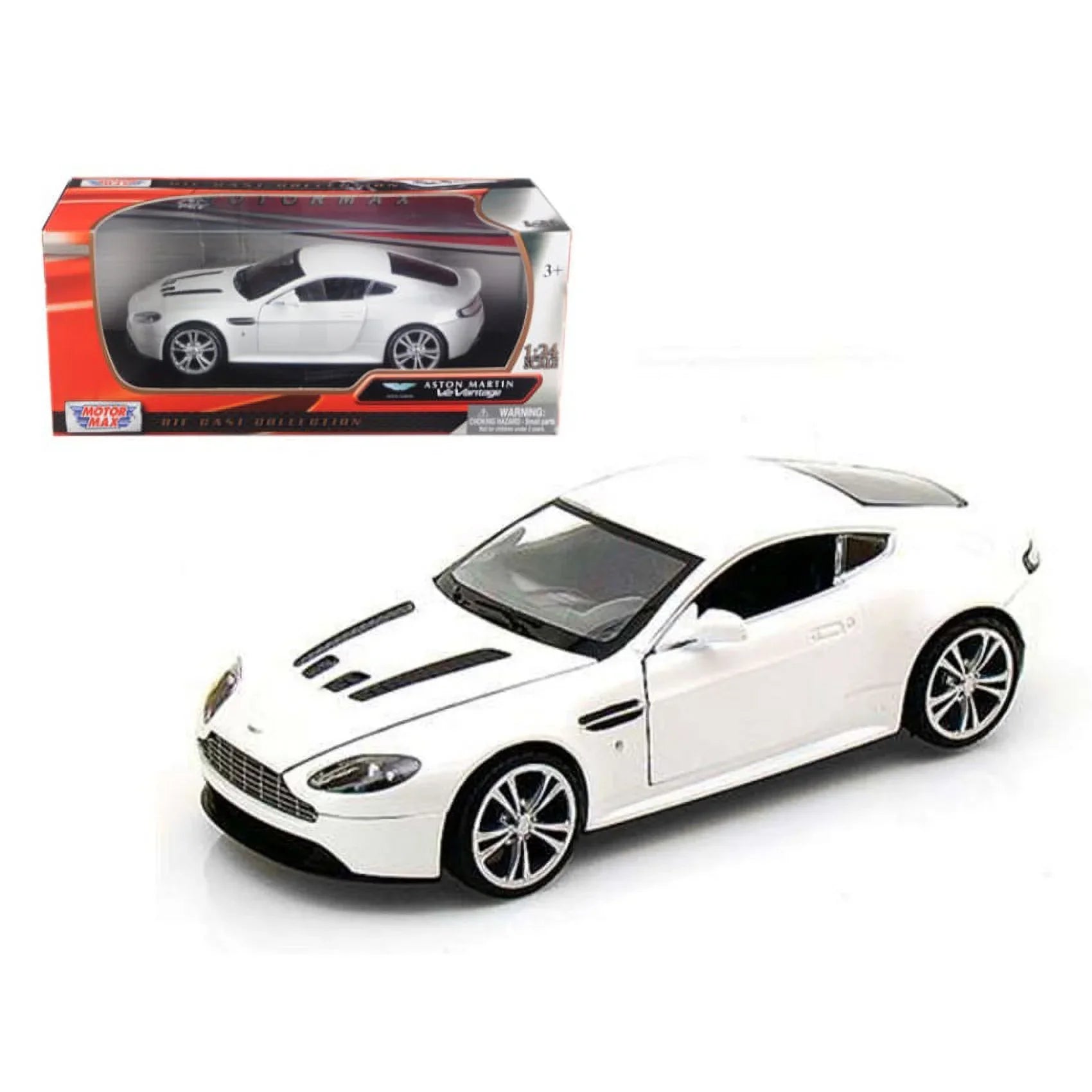 Aston Martin V12 Vantage Pearl Ivory 1/24 Diecast Car Model by Motormax