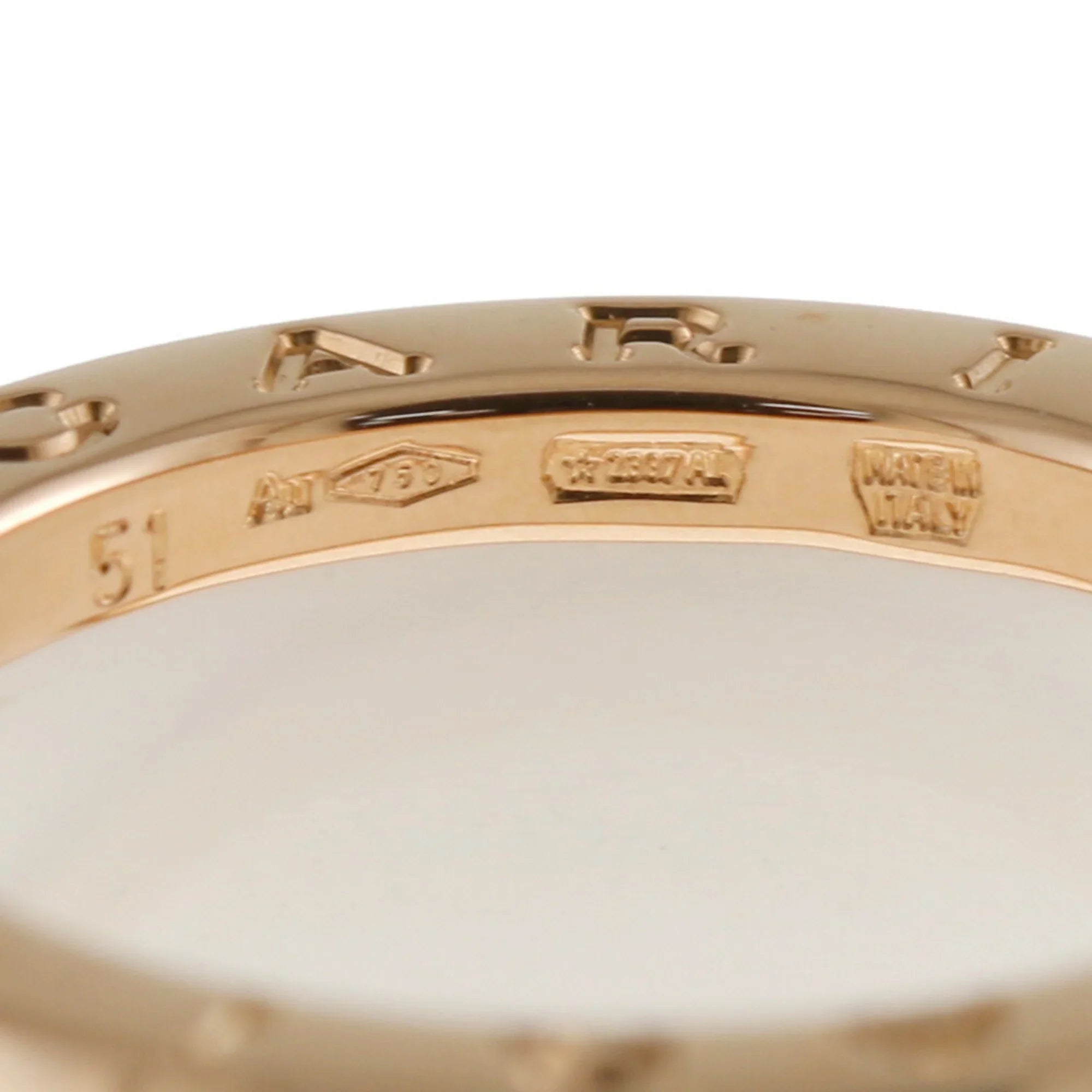 Pre-Owned Bvlgari B Zero One B-zero.1 4 Band Ivory Ceramic Ring No. 10 18K Women's BVLGARI (Good)