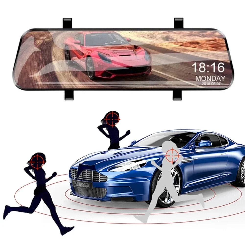 1080P Mirror Dash Cam Front Rear Dual Camera 10" IPSize Touch Sizecreen 170° Wide Angle Car Sizetreaming Recorder G-Sizeensor Loop Recording