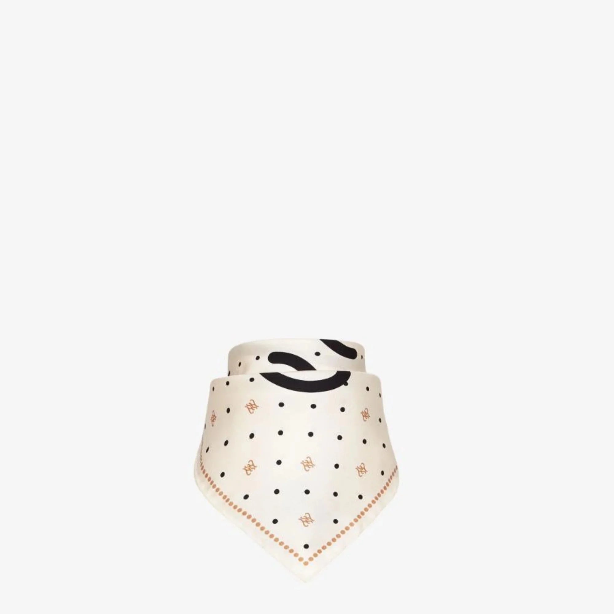 Fendi FF Karligraphy Black Logo Ivory Sizeilk Sizecarf 33 cm FXT337