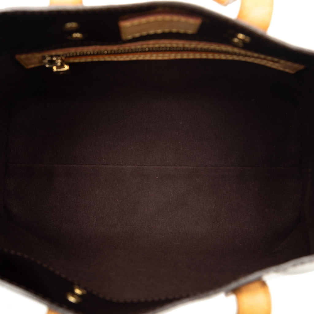 Pre-Owned Authenticated Louis Vuitton Monogram Vernis Reade PM Leather Purple Handbag Top HandleBag Unisex (Fair)