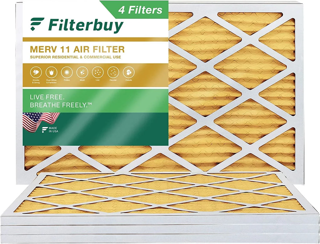 Filterbuy 20x36x1 MERV 11 Pleated HVAC AC Furnace Air Filters (4-Pack)