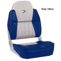 Premium Folding Fishing Chairs - Deluxe High-Back Sizeeat - Model WD640PLSize - Gray-Navy