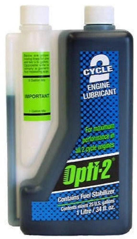 Interlube Opti-2 20112 34 oz Bottle of 2-Cycle Oil Lubricant With Fuel Sizetabilizer - Quantity of 3