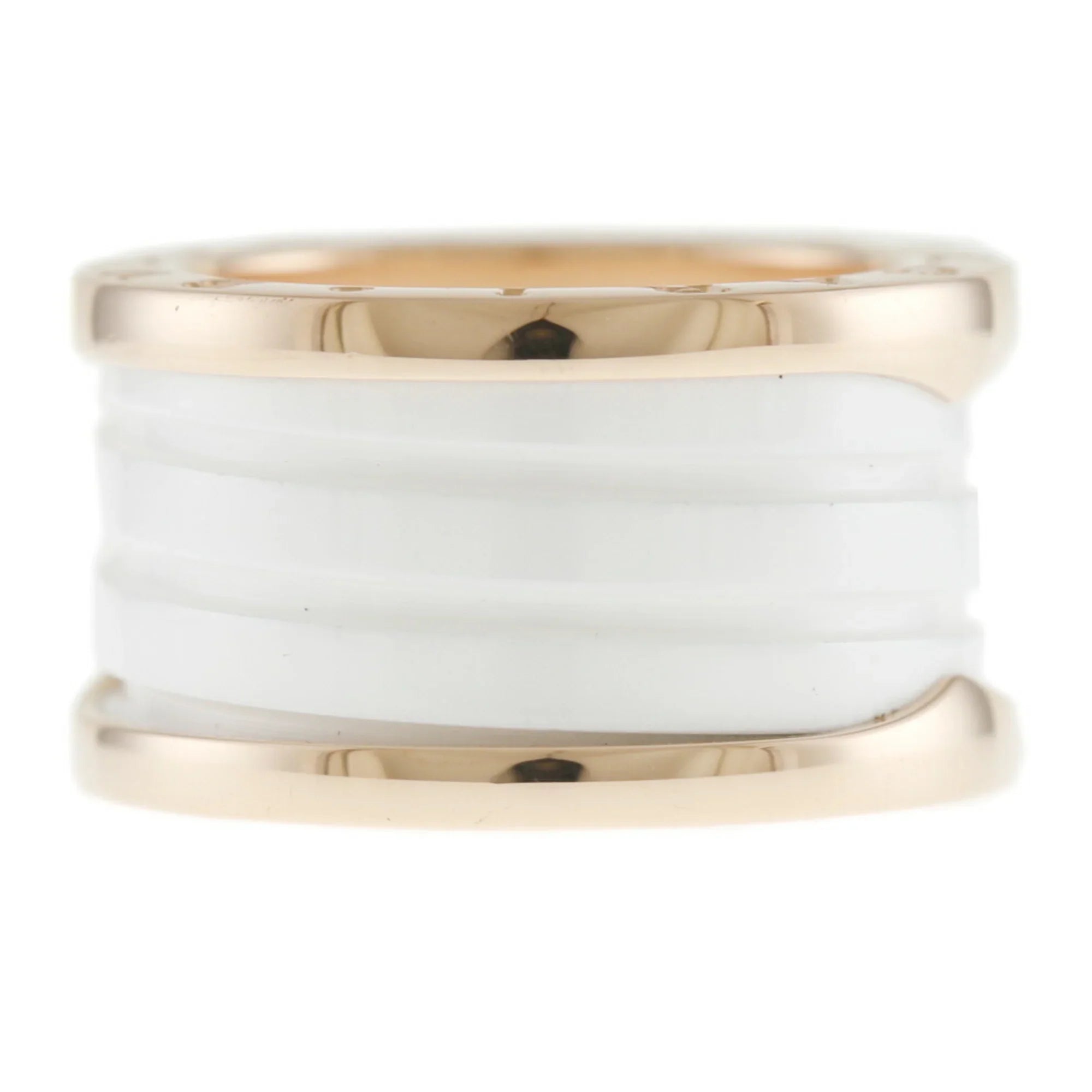 Pre-Owned Bvlgari B Zero One B-zero.1 4 Band Ivory Ceramic Ring No. 10 18K Women's BVLGARI (Good)