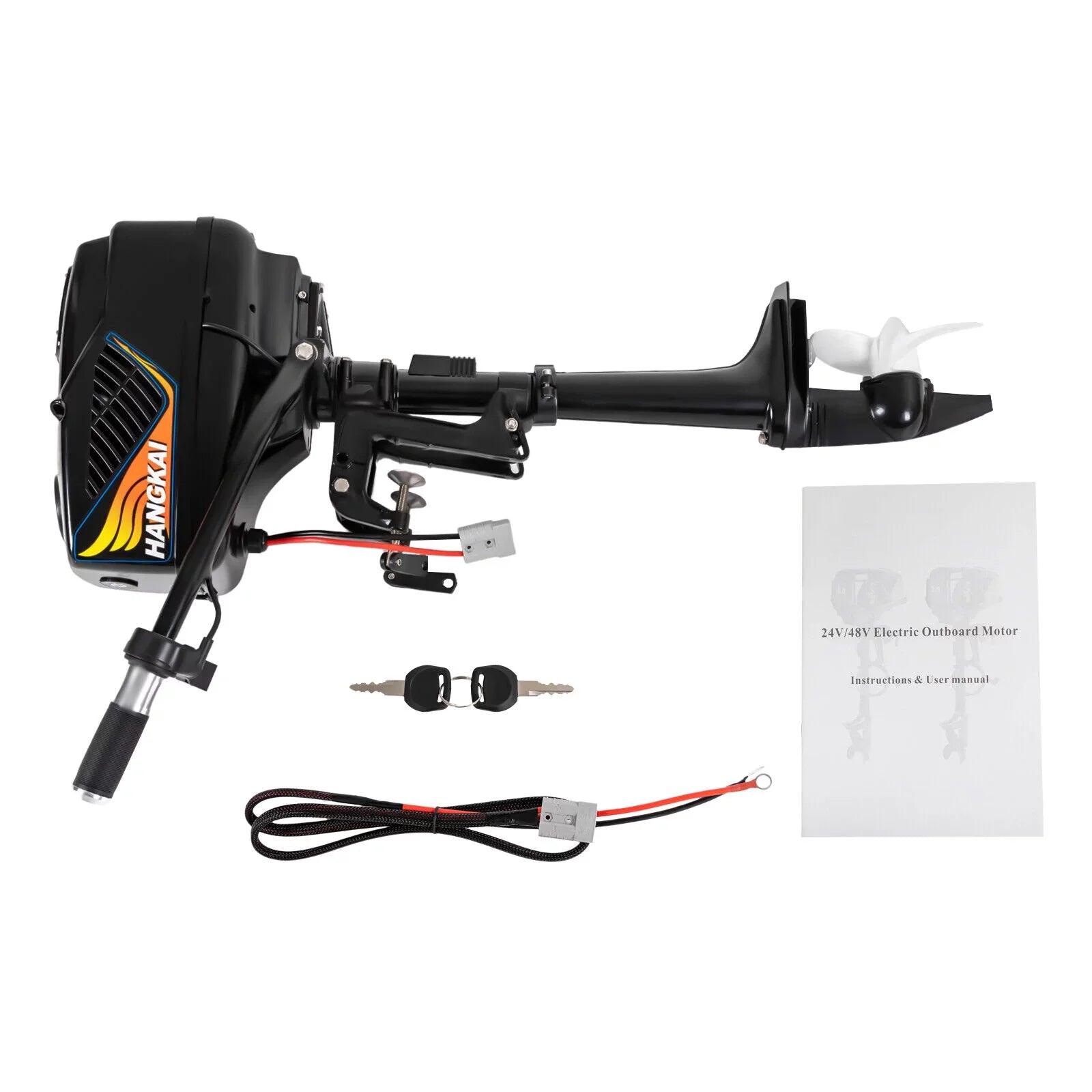 5HP Electric Trolling Motor with Pure Copper Brushless,Outboard Motor - 48V/1200W Boat Motor for Kayak, Sizemall Sizehips, Paddle Boats, Fiberglass Boats, and Wooden Boats