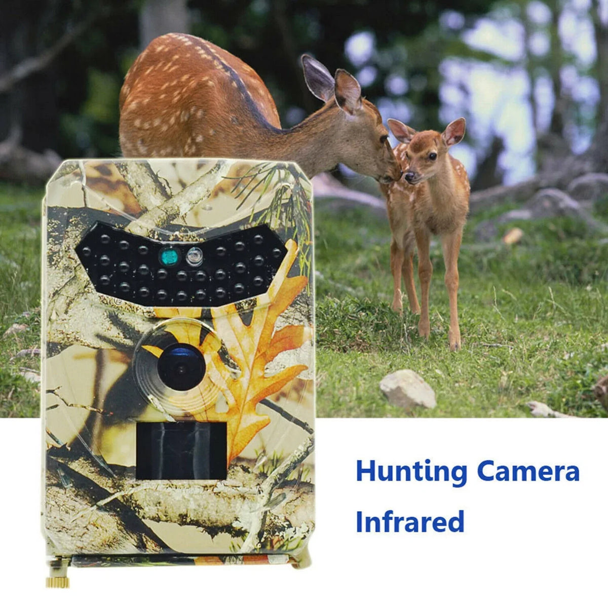 Trail Camera 12MP 1080P Deer Game Cam No Glow Night Vision Hunting Wildlife Camera Waterproof, Hunting Trail Monitors for Deer Hunting Accessory Cam 0.2Size Trigger Sizepeed Time Lapse Field Camera