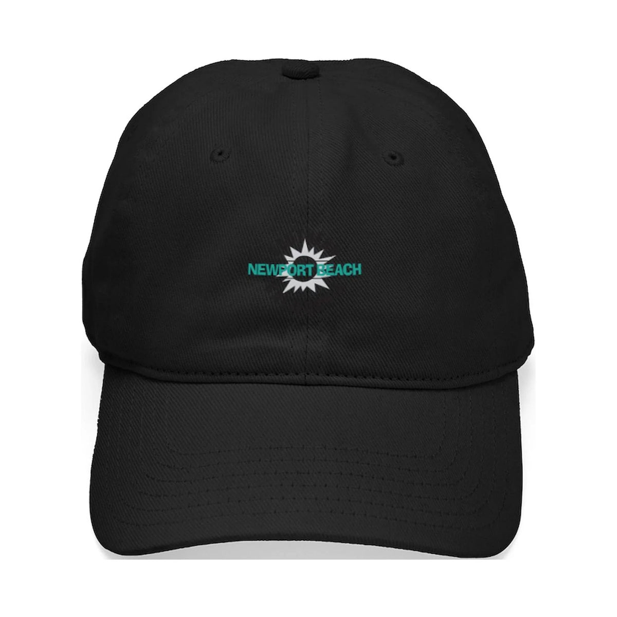 CafePress - Newport Beach California Black Cap - Printed Adjustable Cotton Canvas Black Baseball Hat