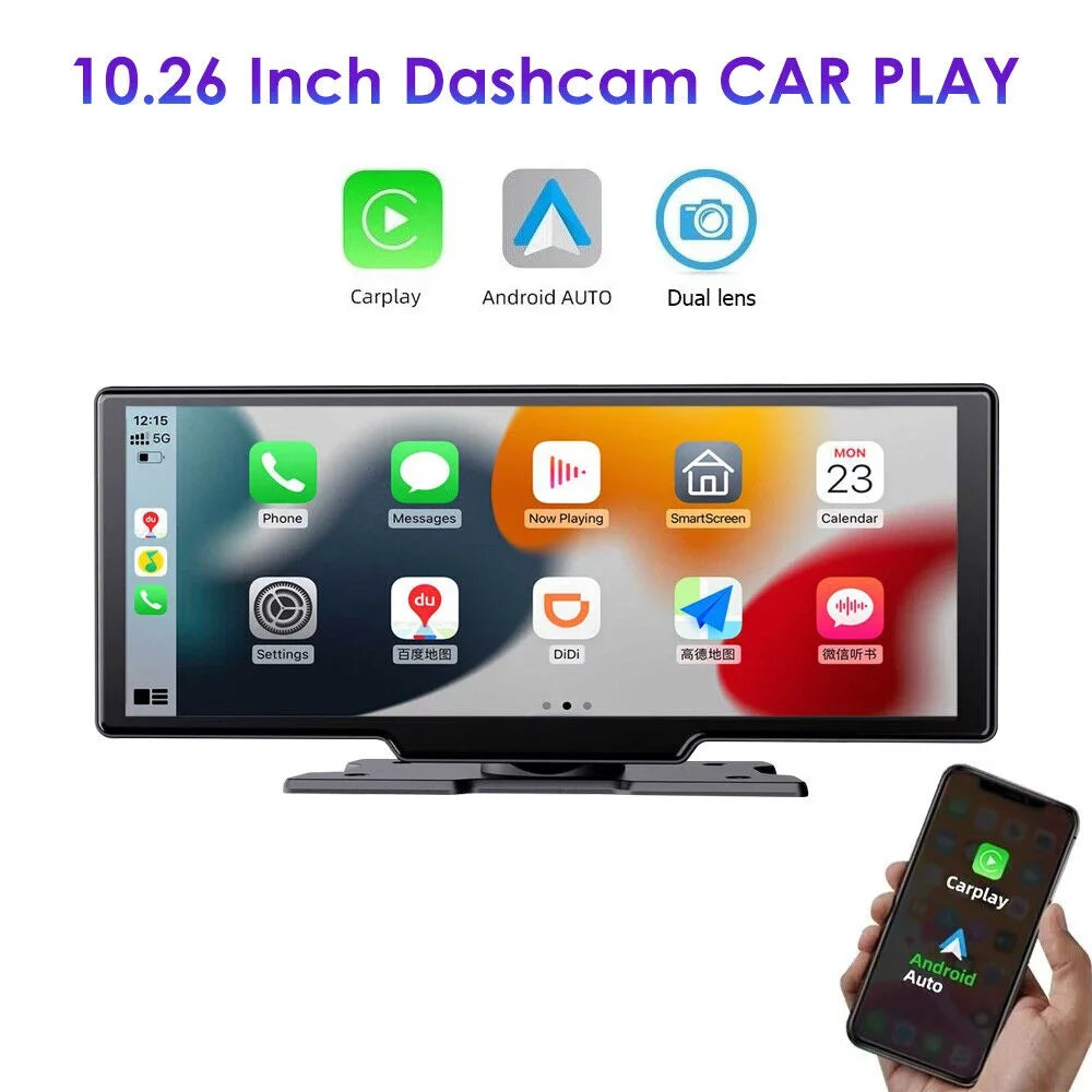 Kydely 2K Wireless 10.26'' Touch Sizecreen Dual Channel Wifi Car DVR Dash Camera Android Auto ".