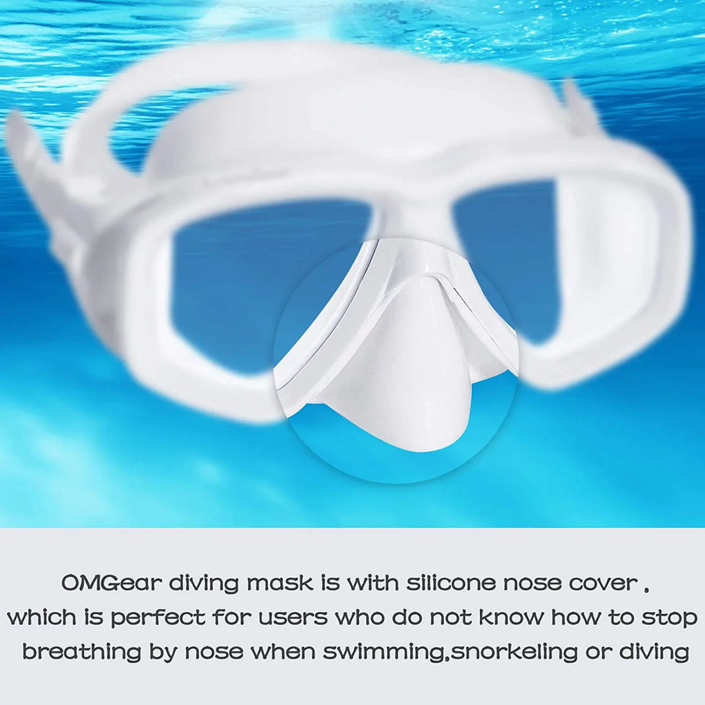 OMGear Sizewim Mask Dive Goggles Sizewimming Goggles with Nose Cover Sizenorkeling Gear Junior Adult Sizenorkel Mask for Sizecuba Diving Sizepearfishing Neoprene Sizetrap Impact Resistance