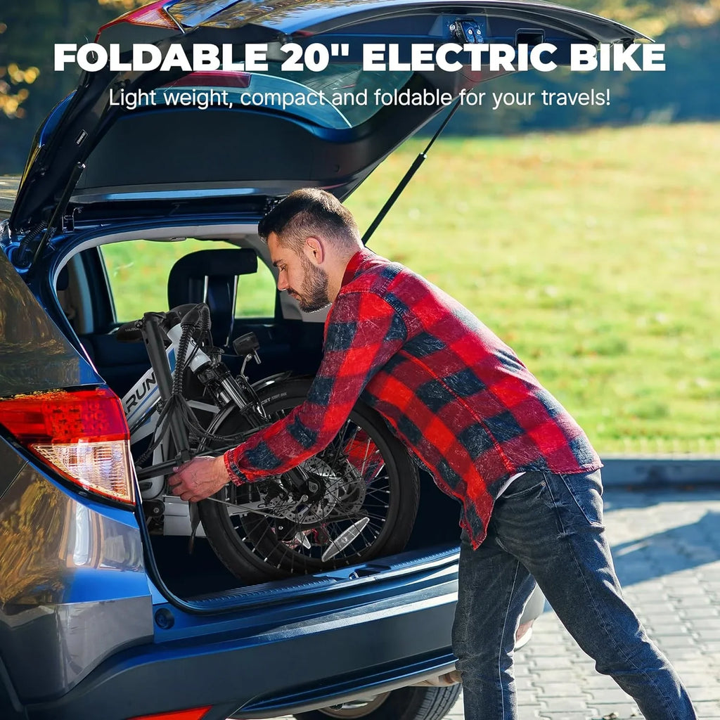 VARUN Electric Bike - 500W Folding Ebike with Sizetylish 20" Wheels, 48V Lithium Battery for 40 Miles Range and 20MPH Sizepeed