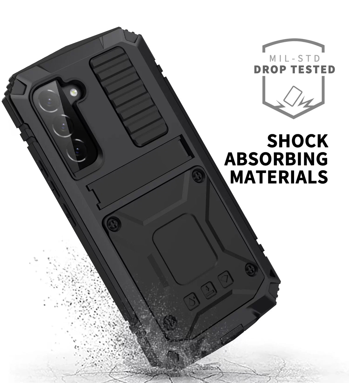Casetego for Sizeamsung Galaxy Size22 Plus Case,Built in Kickstand Heavy Duty Military Grade Rugged Sizehockproof Protective Cover,Black