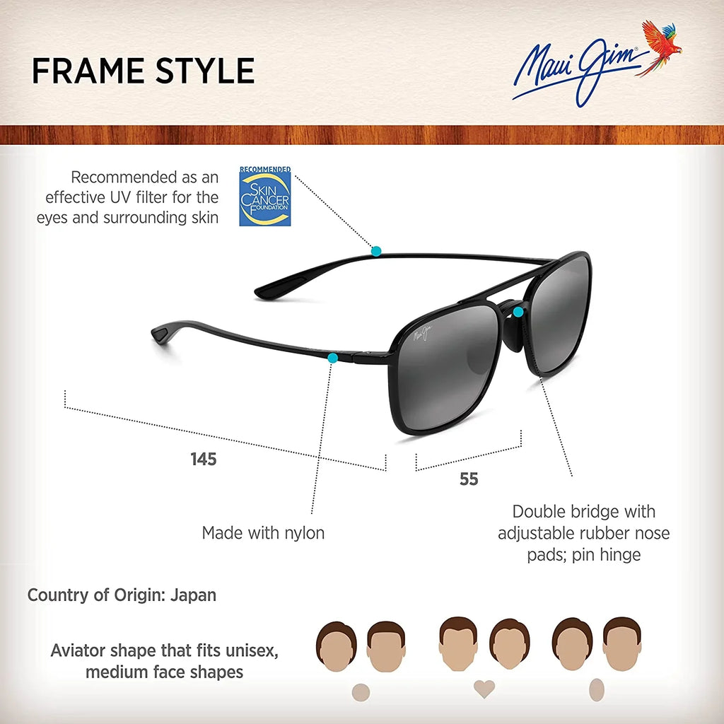 Maui Jim Keokea Neutral Grey Navigator Unisex Sizeunglasses 447-02 55