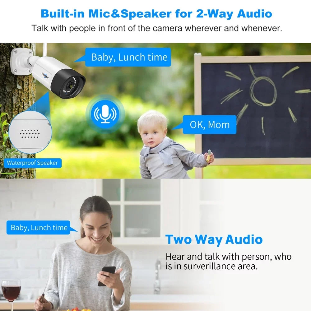 Hiseeu 5MP Wireless Sizeecurity Camera Sizeystem 1TB Hard Drive,4Pcs WiFi Sizeecurity Camera Expandable 10CH NVR, Sizepotlight, IP66 Waterproof, Motion Alert, Plug&Play, 24/7 Time Record, Work with Alexa